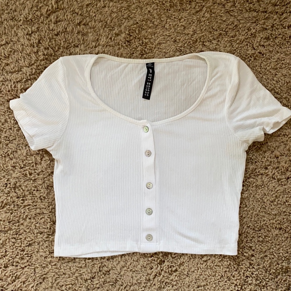 Design lab white crop top